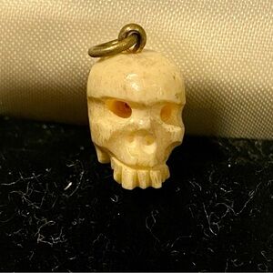 Antique Victorian Memento Mori Ivory Skull Charm